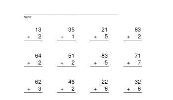 2 Digit Plus 1 Digit No Regrouping Powerpoint Quiz Matching Worksheet Key