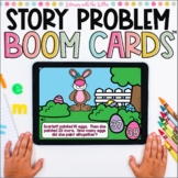 2 Digit Story Problems Boom Cards™| Easter Themed Math Task Cards