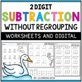 2 Digit Subtraction Without Regrouping Worksheets