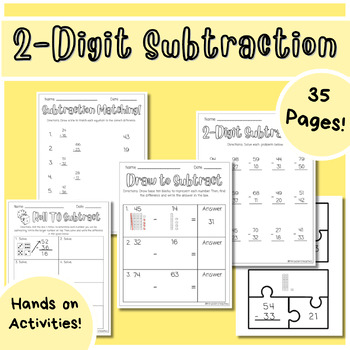 2-Digit Subtraction Bundle - Games, Activities, Quizzes, Stations ...