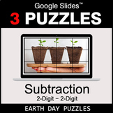 2-Digit Subtraction - Google Slides - Earth Day Puzzles