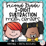 2 Digit Subtraction Math Centers SECOND GRADE
