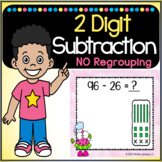 2 Digit Subtraction | No Regrouping | Digital Task Cards |