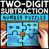 2 Digit Subtraction with Regrouping Number Puzzles - Math 
