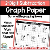 2-Digit Subtraction Practice Worksheets on Graph Paper Dif