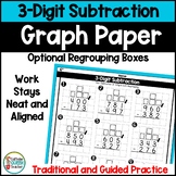 3-Digit Subtraction Practice Worksheets on Graph Paper Dif