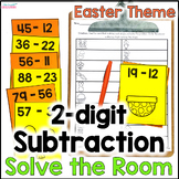 2 Digit Subtraction Regrouping Solve the Room - Easter Mat