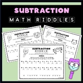 2-Digit Subtraction Riddles Math Worksheet Bundle