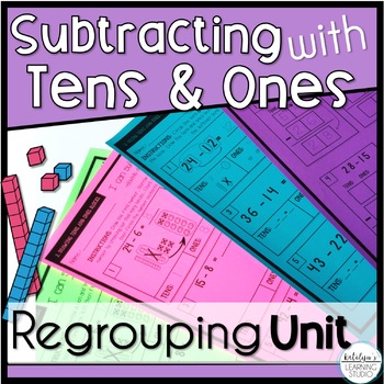 Preview of 2 Digit Subtraction With Regrouping and Without Regrouping Worksheets Two Digit