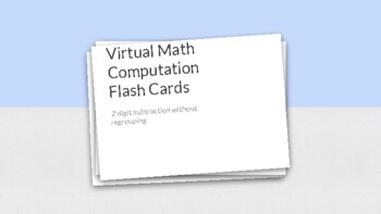 Preview of 2 Digit Subtraction Virtual Flash Cards with no regrouping
