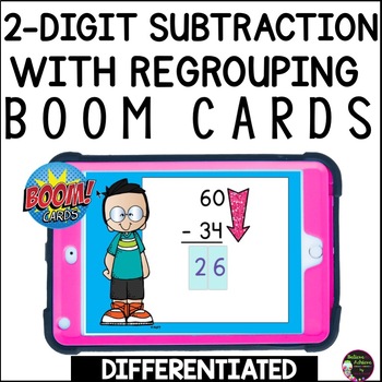 Preview of 2-Digit Subtraction WITH Regrouping BOOM™ Cards