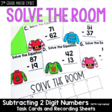 2 Digit Subtraction WITH Regrouping Task Cards Solve the R