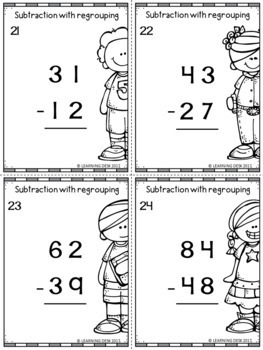 2 digit subtraction with regrouping worksheets by learning desk tpt