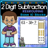 2 Digit Subtraction With Regrouping and Base 10 Blocks | G