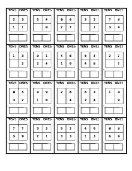 Preview of 2 Digit Subtraction With Renaming Worksheets with labeled chart