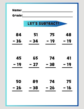 Preview of 2-Digit Subtraction With & Without Regrouping