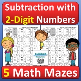 2-Digit Subtraction With and Without Regrouping Math Mazes
