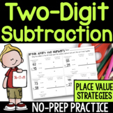 2-Digit Subtraction Worksheets - Place Value Strategies - 