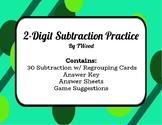 2-Digit Subtraction w/ Regrouping Practice Cards - Color a