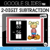 2 Digit Subtraction with Regrouping {Fall} Google Slides™