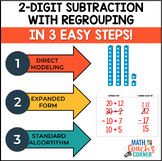 2-Digit Subtraction with Regrouping - Mini-Lessons & Workstation, Print/Digital