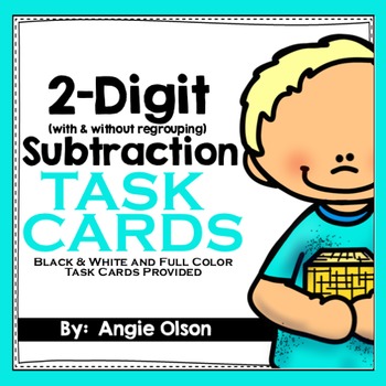 Preview of 2-Digit Subtraction with and without Regrouping Task Cards