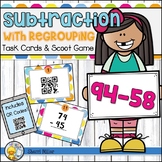 2 Digit Subtraction with Regrouping Task Cards & Scoot Gam