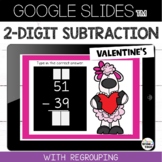 2 Digit Subtraction with Regrouping Valentine's Day Google