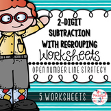 2-Digit Subtraction with Regrouping WORKSHEETS: Open Numbe