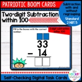 2 Digit Subtraction with and without regrouping Patriotic 