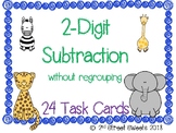 2-Digit Subtraction without Regrouping 24 TASK CARDS (with answer key)