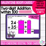 2 Digit Valentines Addition with and without regrouping BO