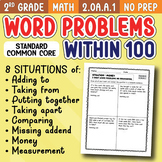 2 Digit Word Problems Addition and Subtraction Within 100 