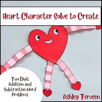 Preview of 2-Digit Word Problems Solve to Create Heart Character