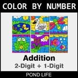 2-Digit and 1-Digit Addition - Color By Number / Coloring 