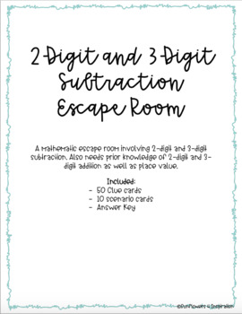 Preview of 2-Digit and 3-Digit Addition and Subtraction Escape Room