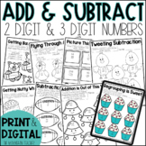 2 Digit and 3 Digit Addition and Subtraction Worksheets an