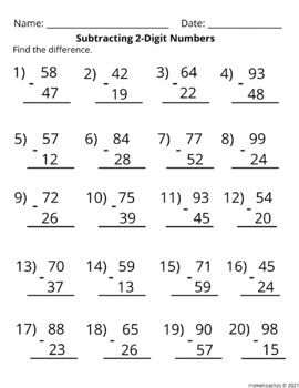 2-digit And 3-digit Subtraction Worksheets - Equations And Word Problems