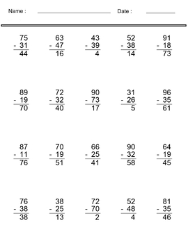 2-Digit and 3-Digit Subtraction Worksheets: Practice Vertical Subtraction