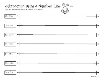 number line subtraction worksheet teaching resources tpt