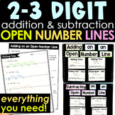 2 Digit and Three Digit Open Number Line Digital and Printable