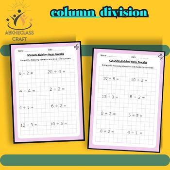 Preview of 2 Digit  by 1 Digit  Long Division Practice Worksheets