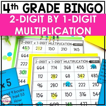 2 Digit by 1 Digit Multiplication Bingo Game by Teaching to the 4th Degree