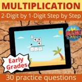 2 Digit by 1 Digit Multiplication Boom Cards Desert Theme