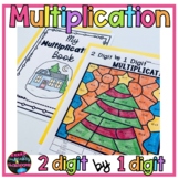 2 Digit by 1 Digit Multiplication Color By Number  Christm
