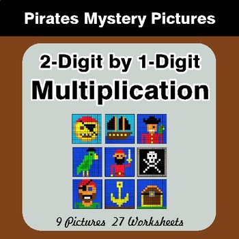 2-Digit by 1-Digit Multiplication - Color-By-Number Math Mystery Pictures