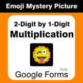 2-Digit by 1-Digit Multiplication - EMOJI Mystery Picture 