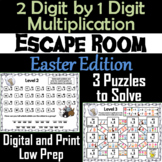 2 Digit by 1 Digit Multiplication Game: Escape Room Easter Math