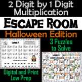 2 Digit by 1 Digit Multiplication Game: Escape Room Hallow