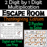2 Digit by 1 Digit Multiplication Game: Escape Room Thanks